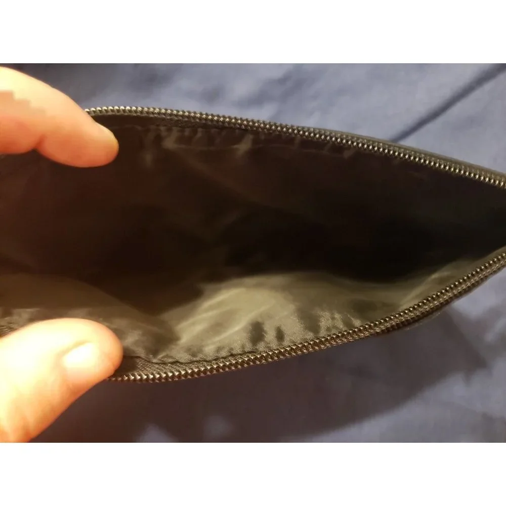 VICTORIA'S SECRET BLACK SEQUIN‎ CLIP ON MINI BAG MAKEUP COSMETIC PENCIL POUCH